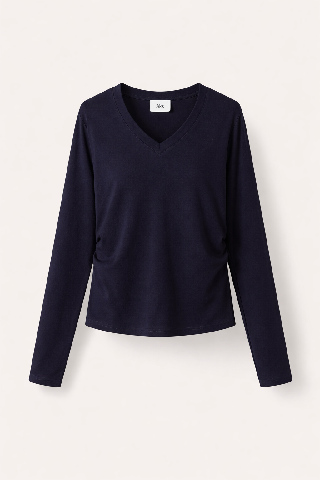 Women’s Sculpting V-Neck Long Sleeve  230g Combed Cotton Top