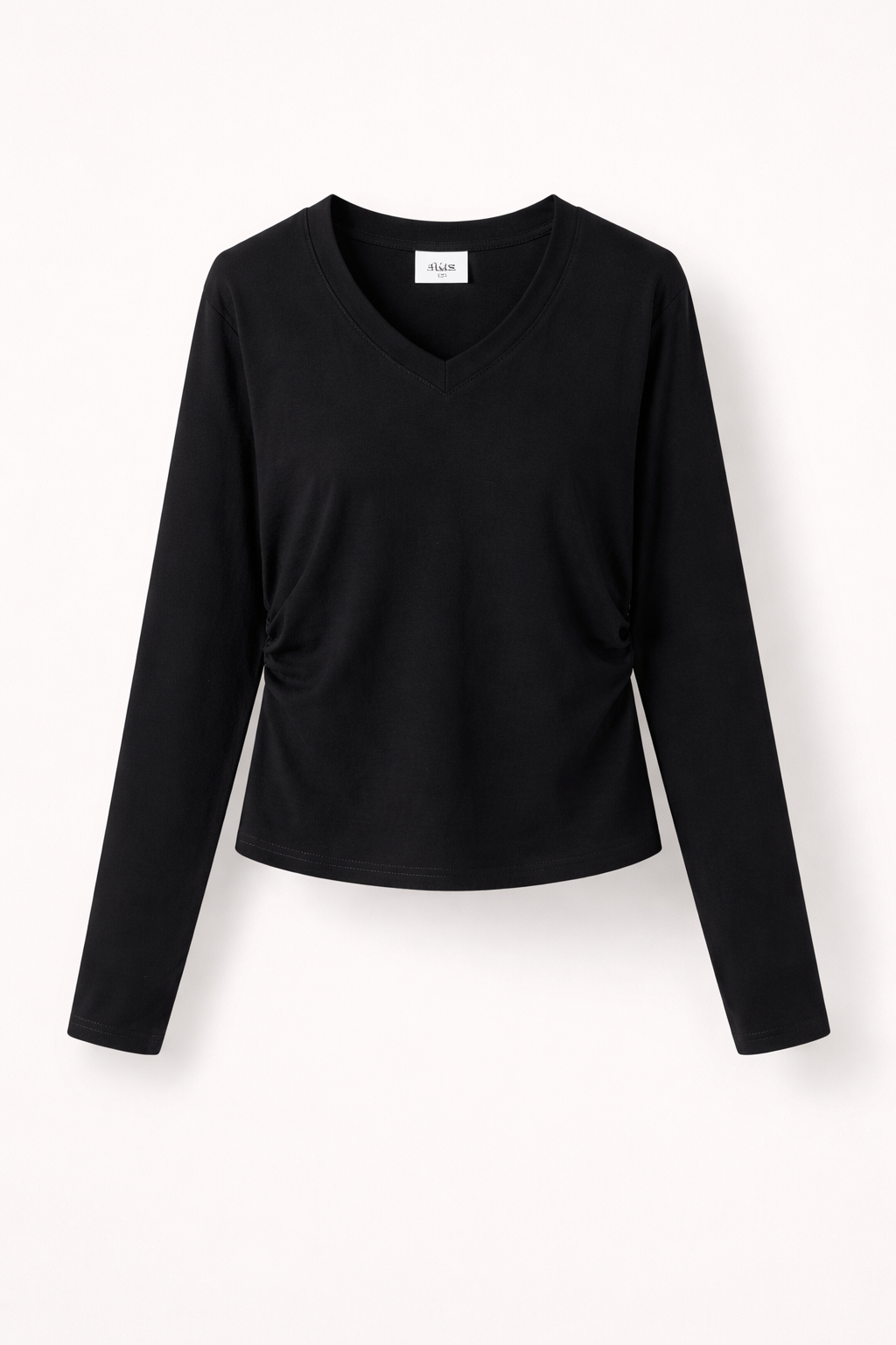 Women’s Sculpting V-Neck Long Sleeve  230g Combed Cotton Top