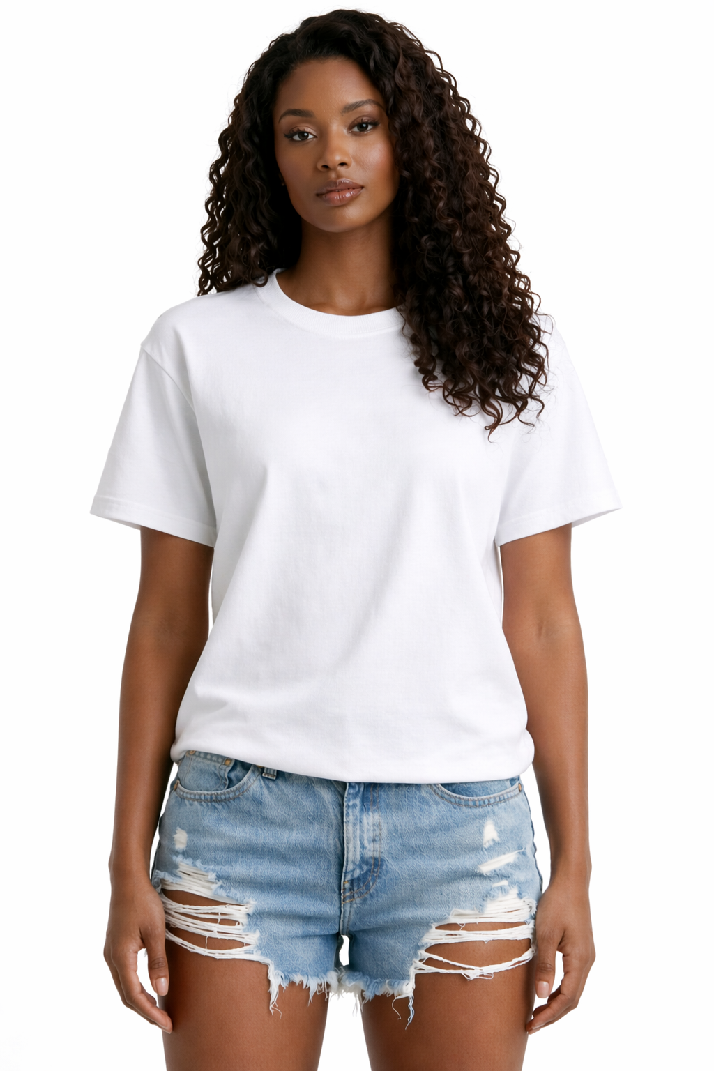 Women’s Structured Cotton Tee Premium Classic Fit Essential