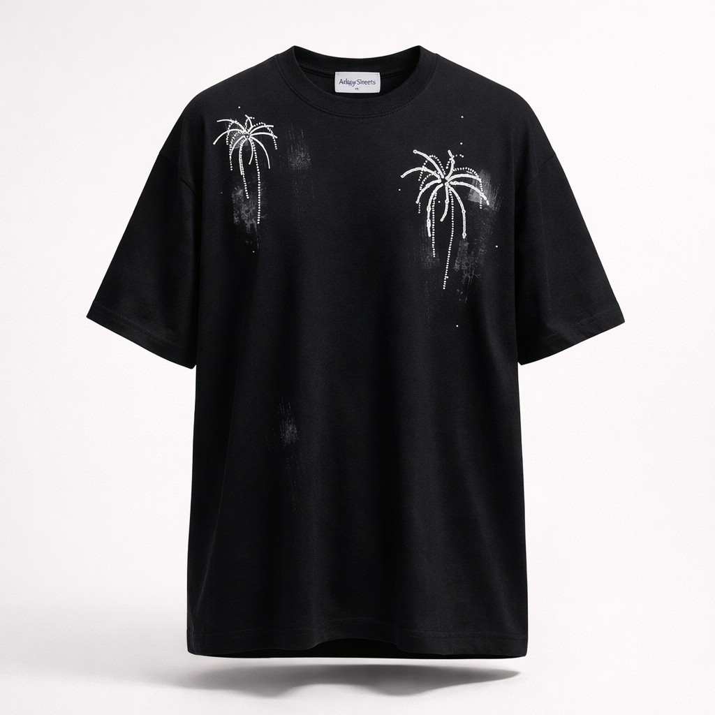 Men’s Heavyweight Cotton Tee  Embellished Embroidery Graphic