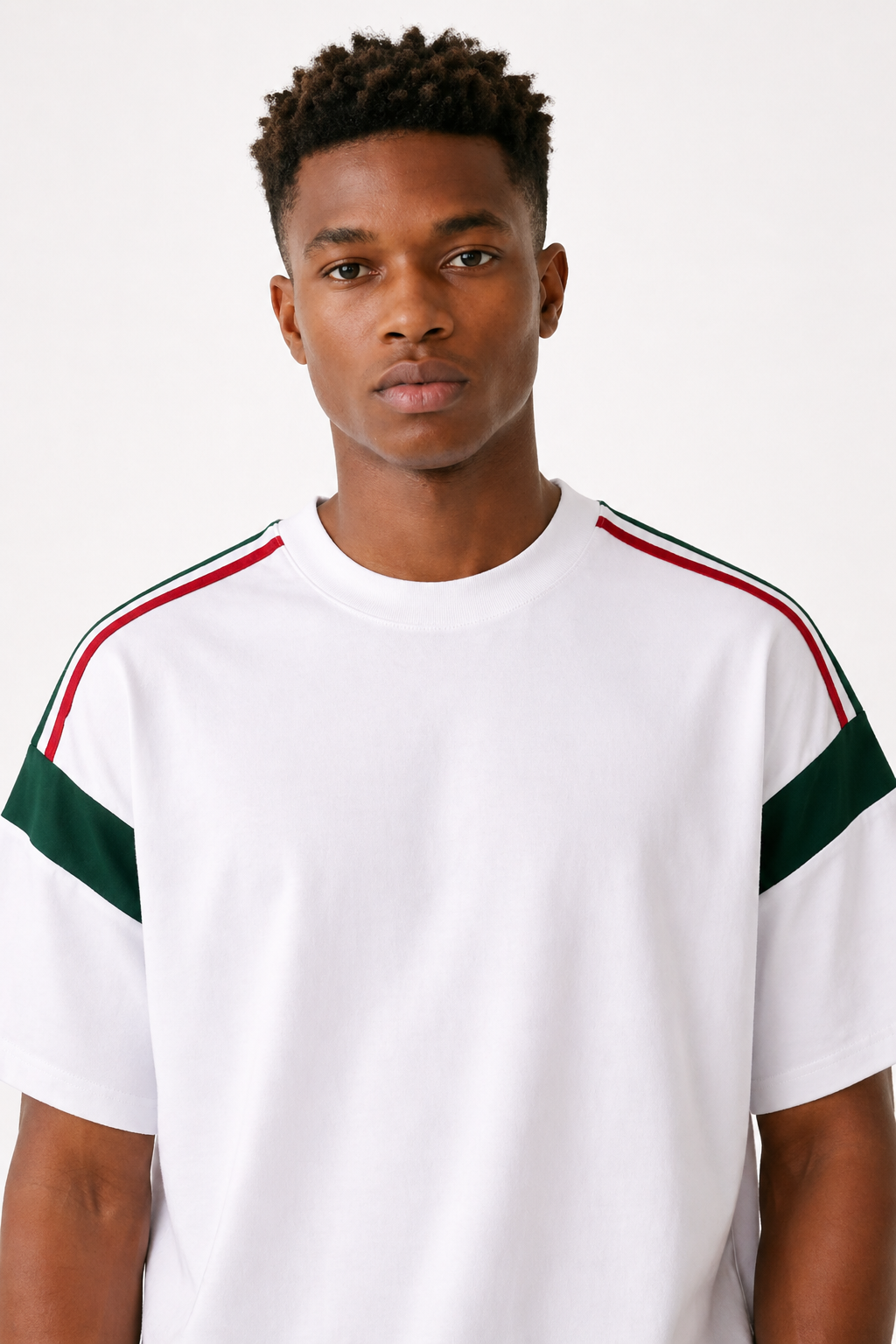Men’s Cool-Touch Striped Tee Oversized Combed Cotton