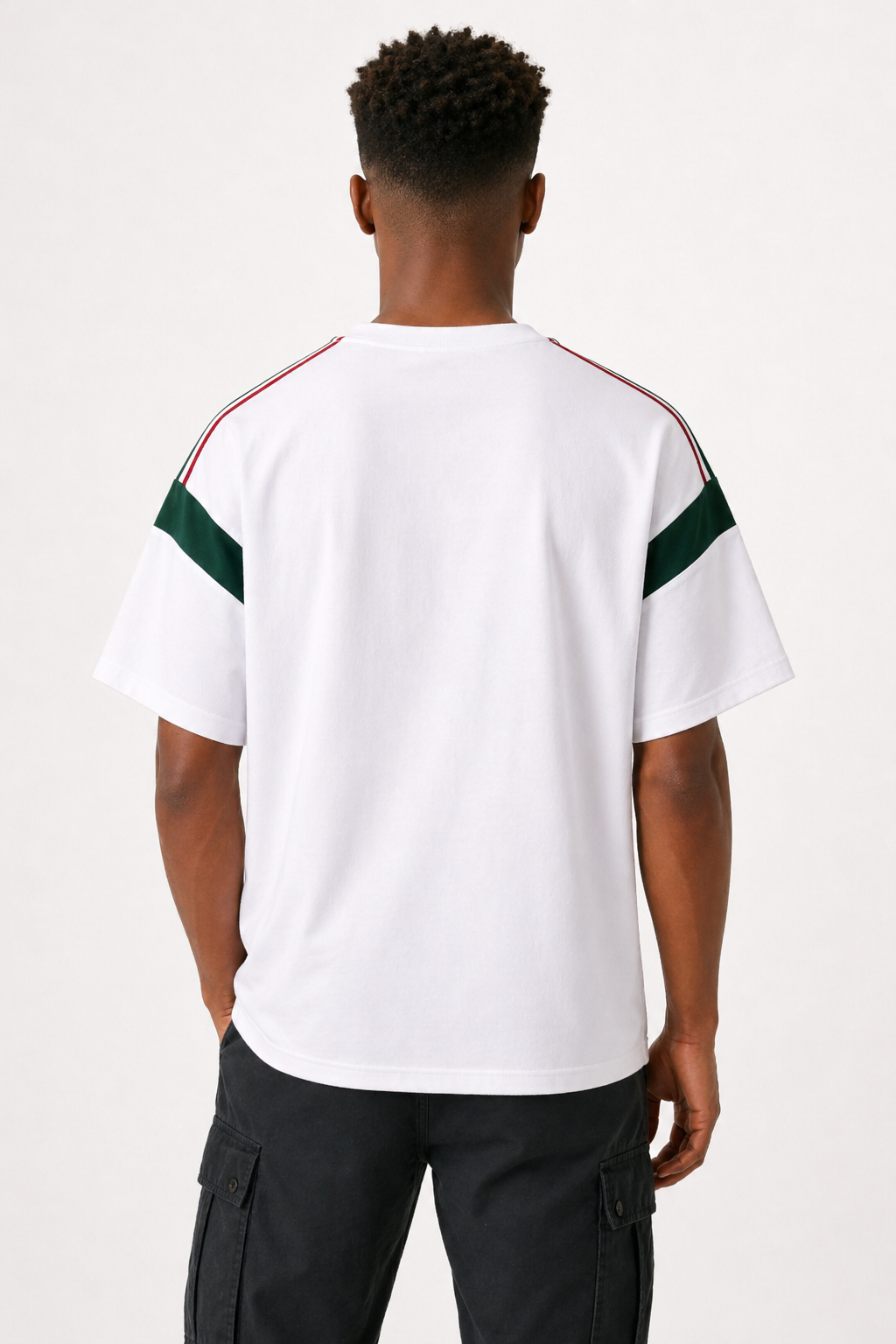Men’s Cool-Touch Striped Tee Oversized Combed Cotton