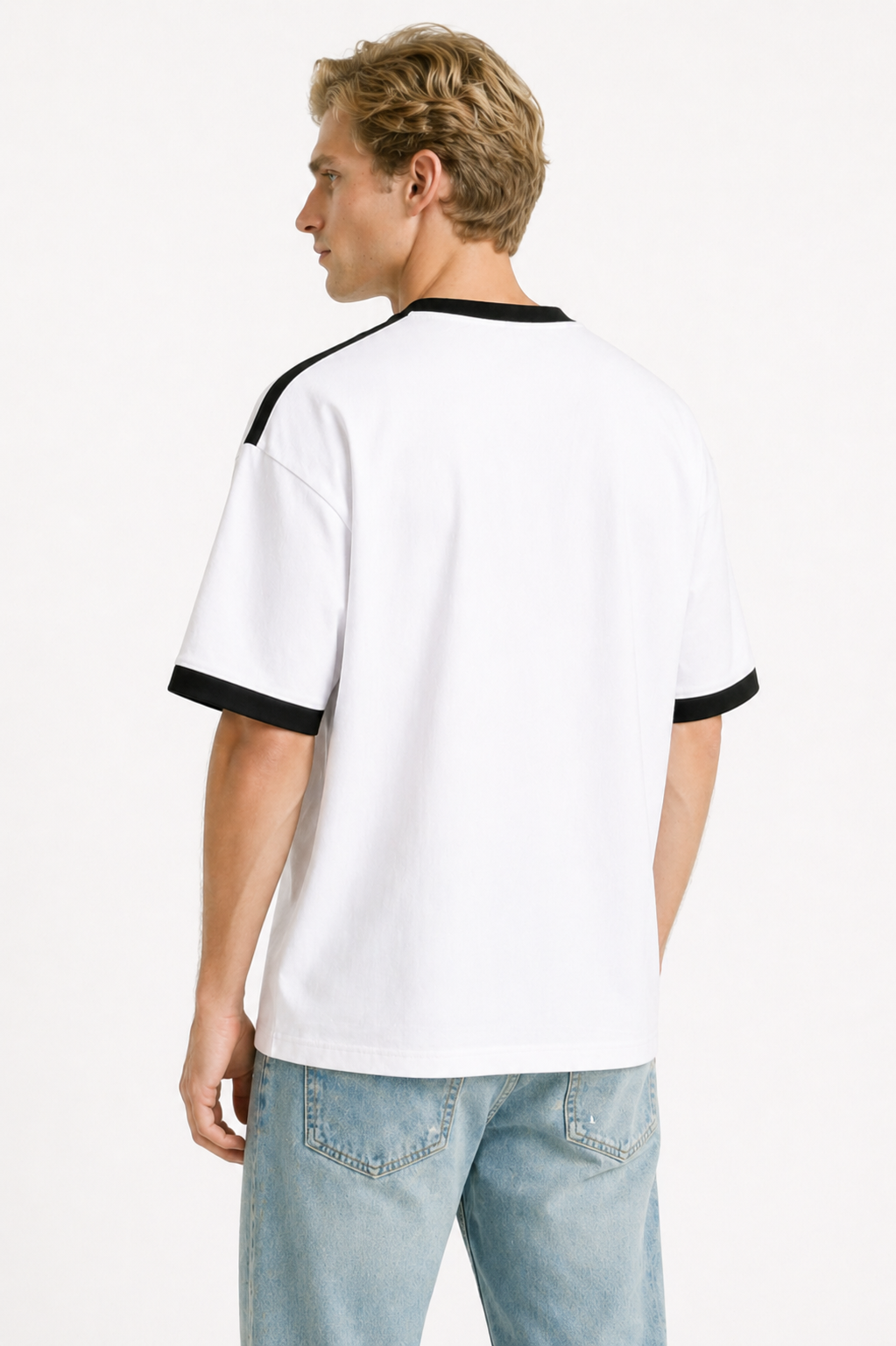 Men’s Cool-Touch Striped Tee Oversized Combed Cotton