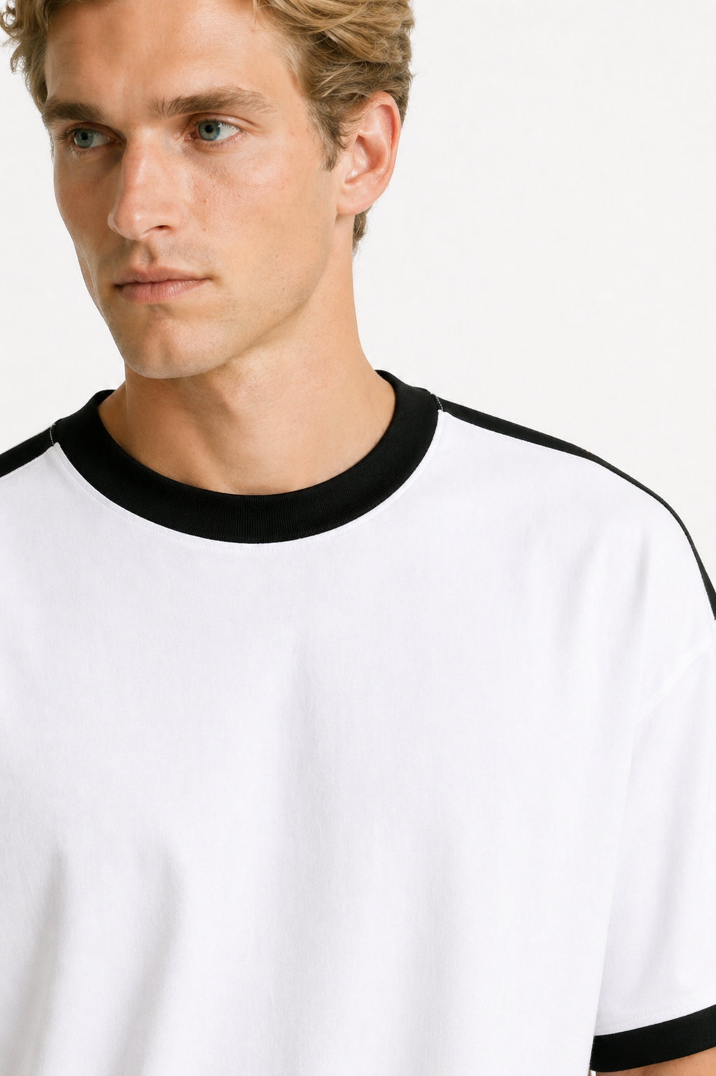 Men’s Cool-Touch Striped Tee Oversized Combed Cotton