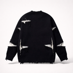 Unisex Graphic Knit Sweater Oversized Jacquard Crewneck