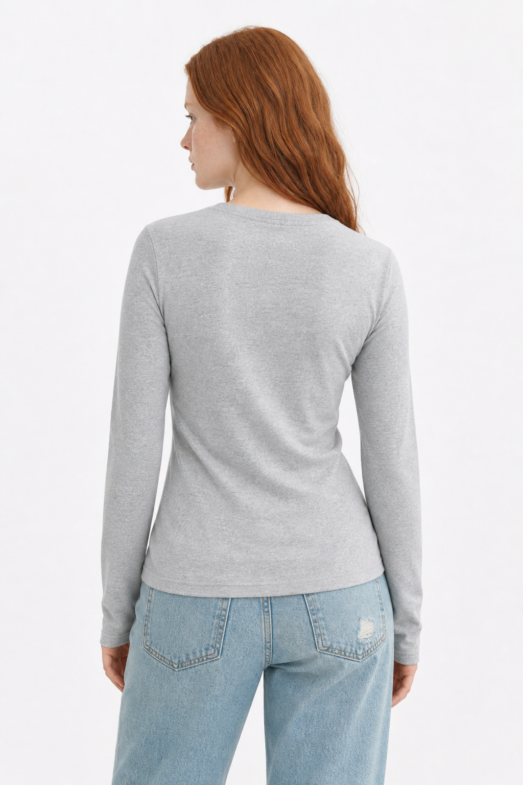 Women’s Sculpting Crewneck Long Sleeve Stretch Cotton Top