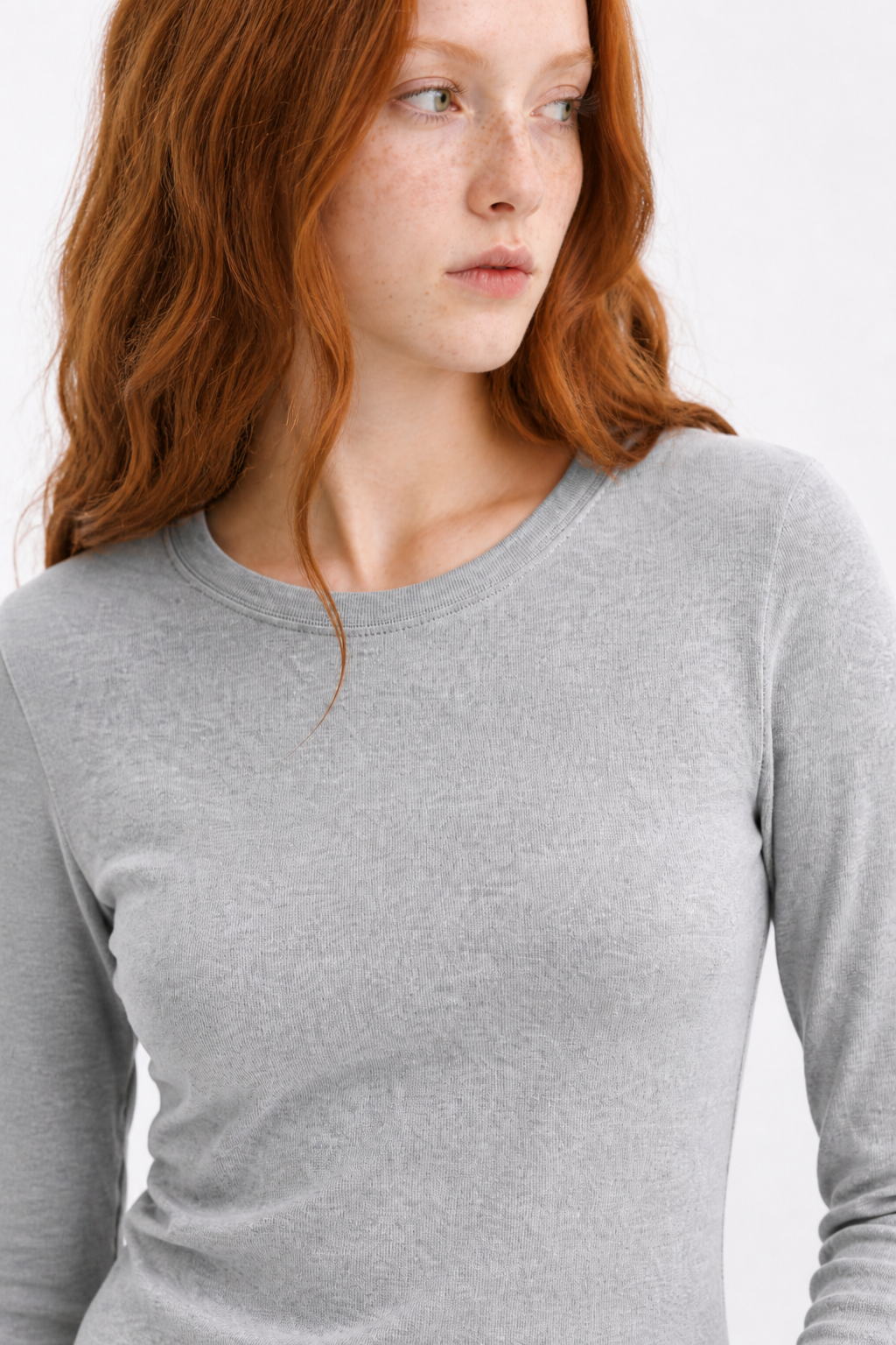 Women’s Sculpting Crewneck Long Sleeve Stretch Cotton Top