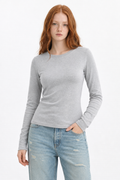 Women’s Sculpting Crewneck Long Sleeve Stretch Cotton Top