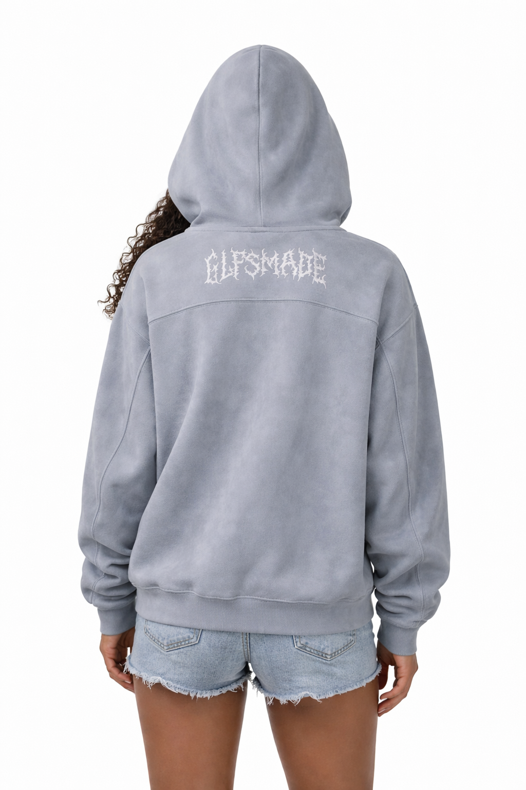 Women’s Suede Zip-Up Hoodie – Embroidered Streetwear Jacket