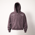 Men's Suede Zip-Up Hoodie Embroidered Streetwear Jacket