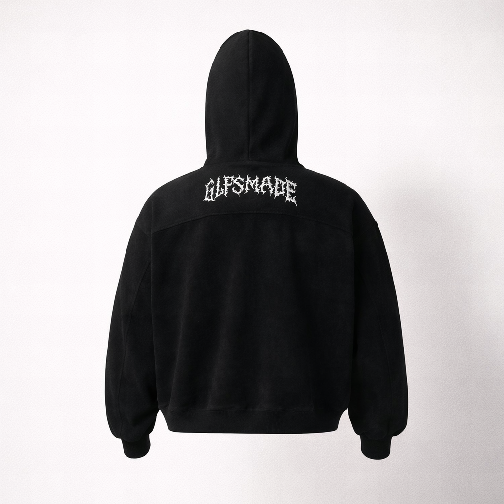 Men's Suede Zip-Up Hoodie Embroidered Streetwear Jacket