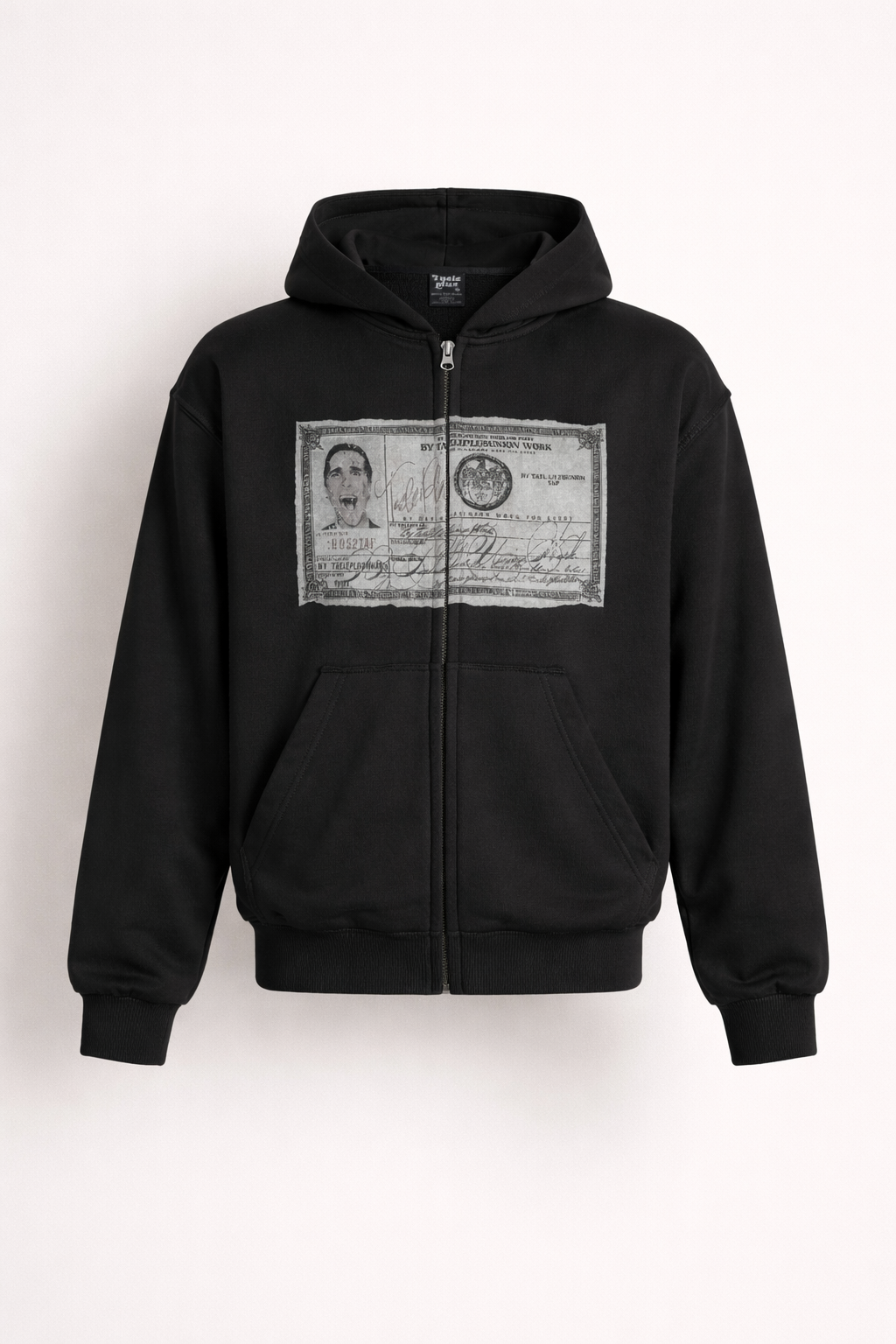 Men’s Distressed Graphic Zip-Up Hoodie Lightweight Streetwear