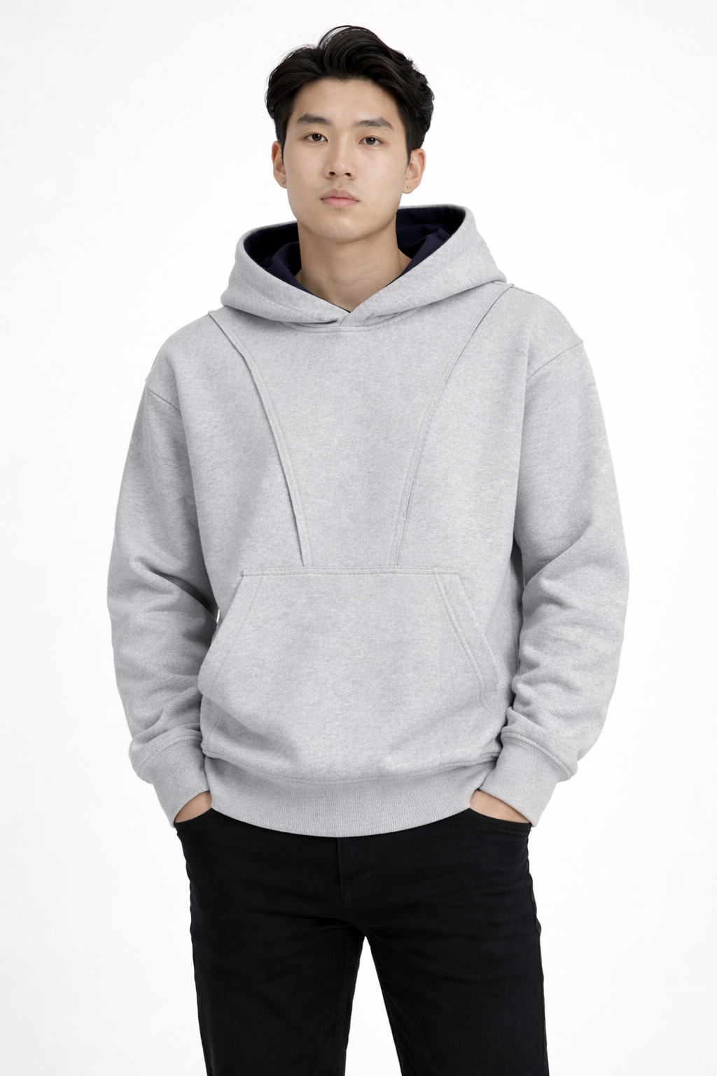 Men’s Lightweight Oversized Hoodie High-Street Cotton Pullover