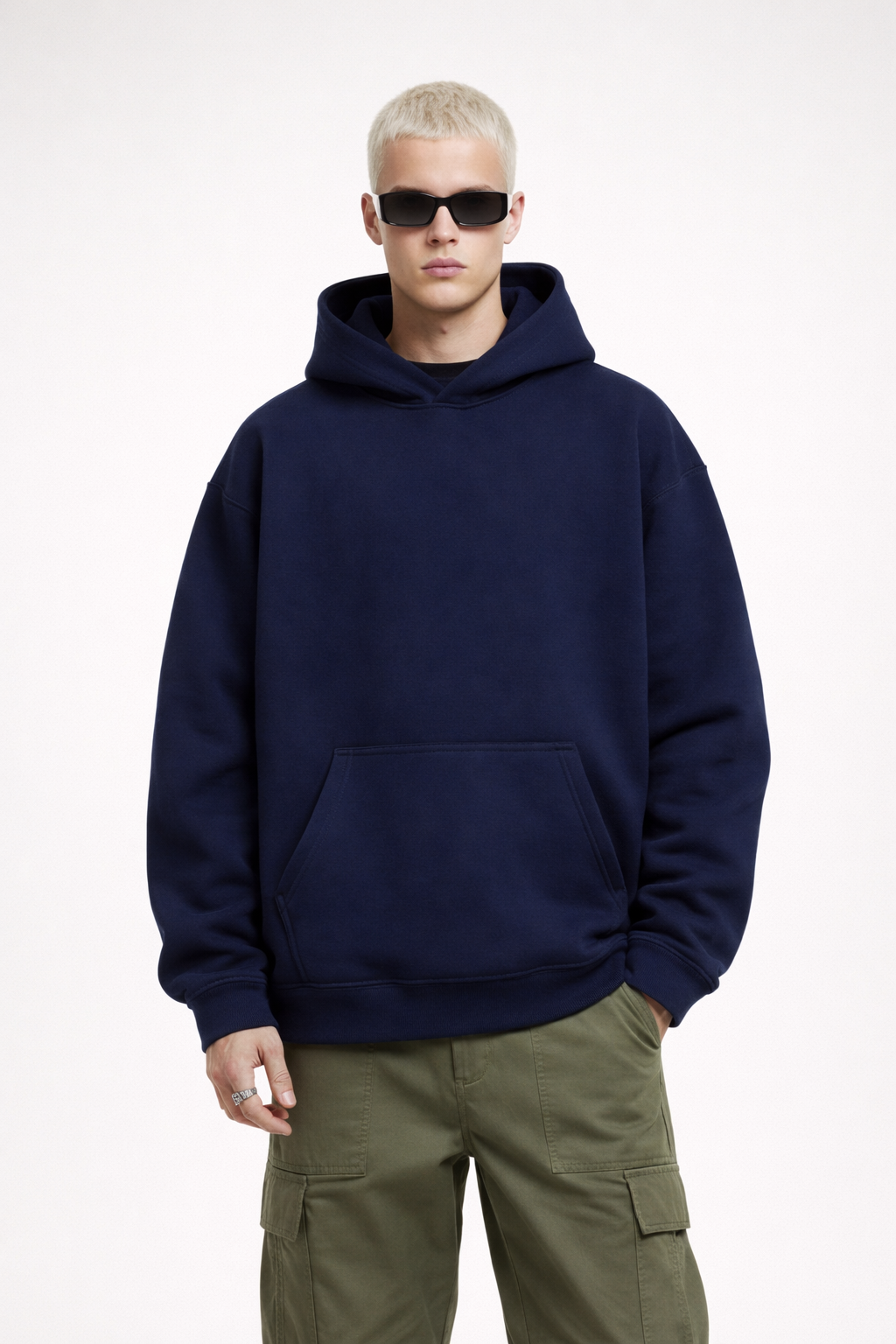 Men’s Heavyweight Hoodie Drawstring-less Oversized Pullover