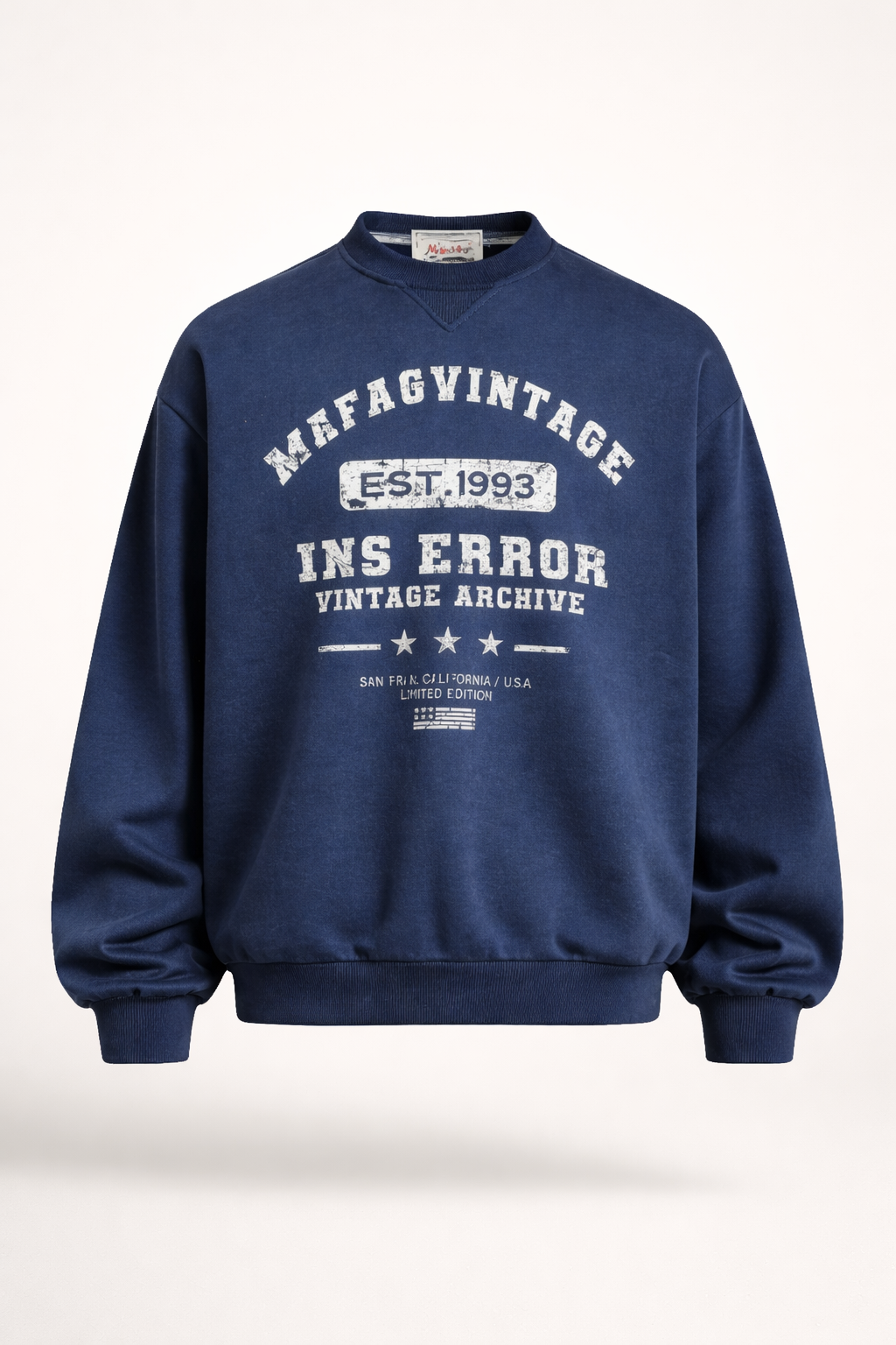 Men’s Oversized Graphic Long Sleeve Tee High-Street Crewneck
